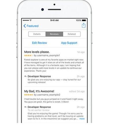 利好消息：苹果正式允许开发者回复appstore用户评论